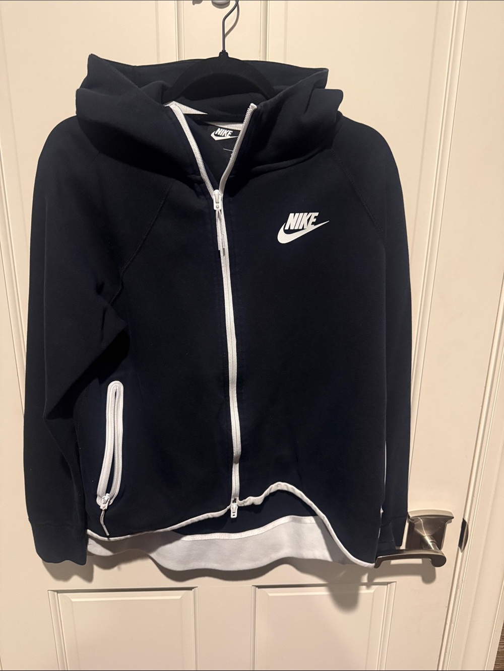 Nike women’s Black Hoodie with White Accents